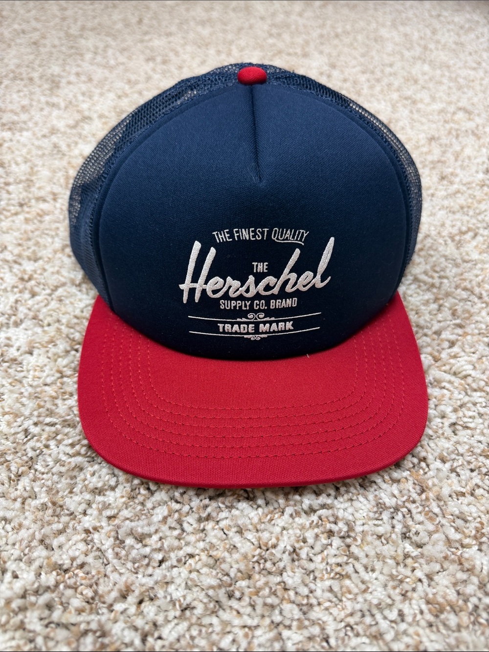 Herschel Supply Company Navy Front Red Brim Trucker Hat